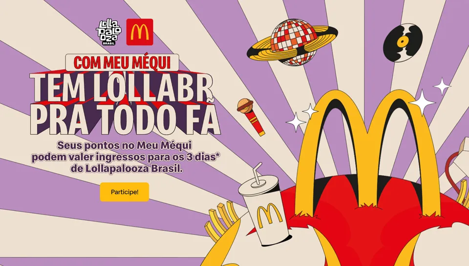 Promoção McDonald's com Meu Méqui, Tem Lolla pra Todo Fã 2025