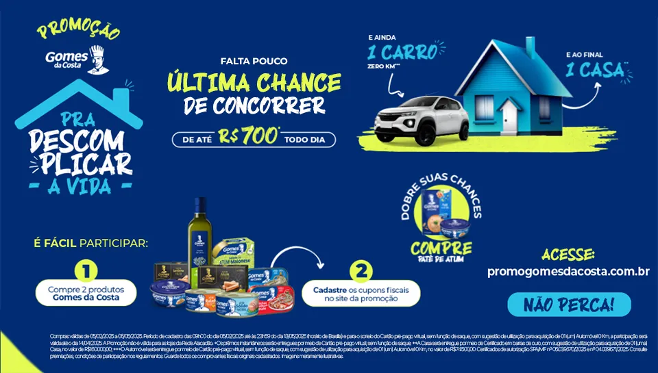 Promoção Gomes da Costa pra Descomplicar a Vida 2025