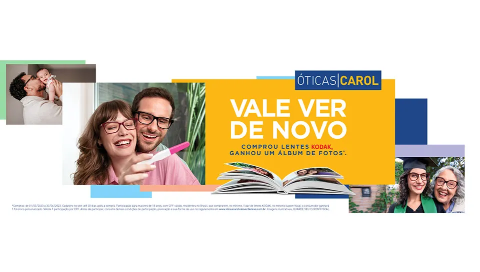 Promoção Óticas Carol Lentes Kodak Vale Ver de Novo 2023